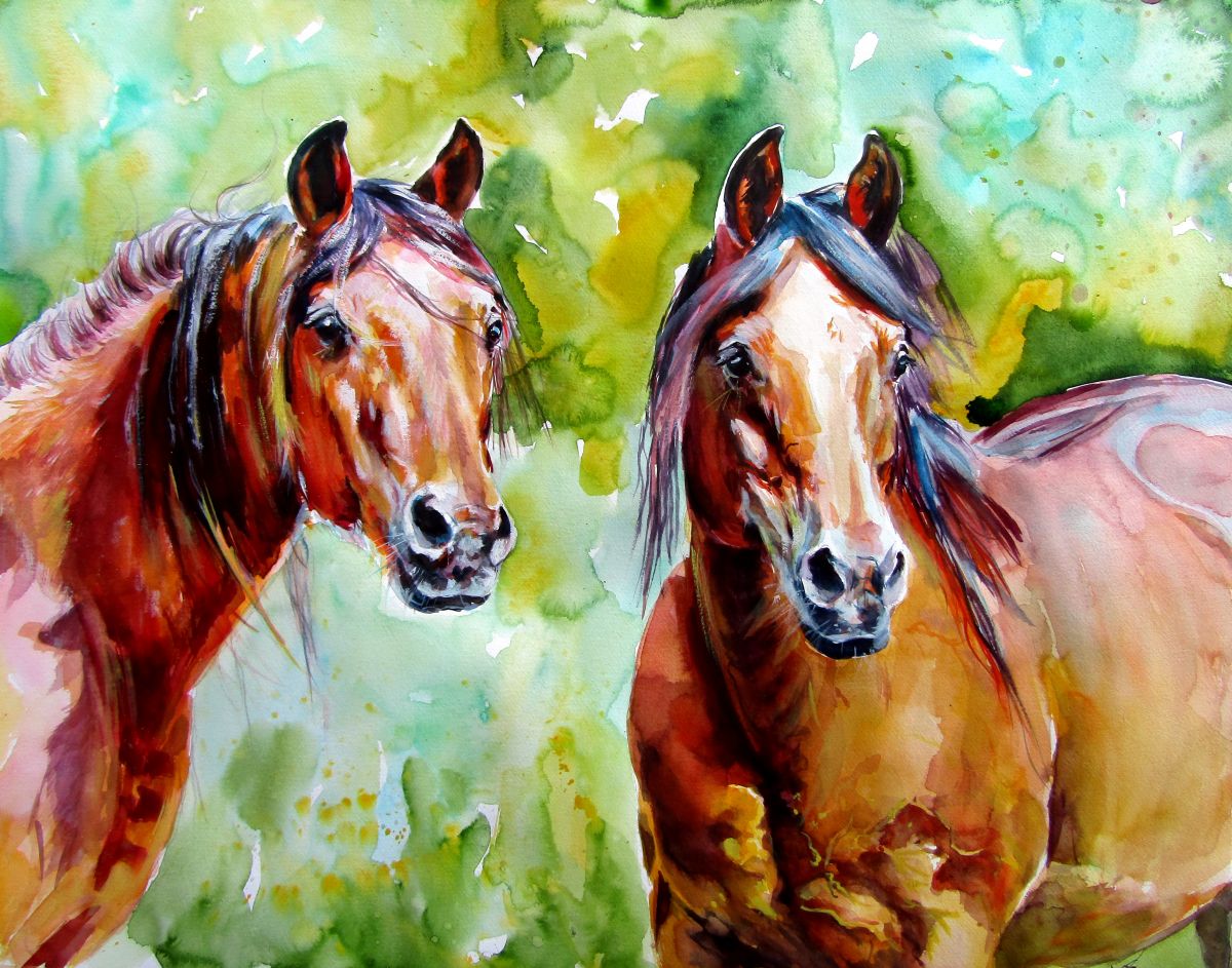 Horse Friendship Painting Photo