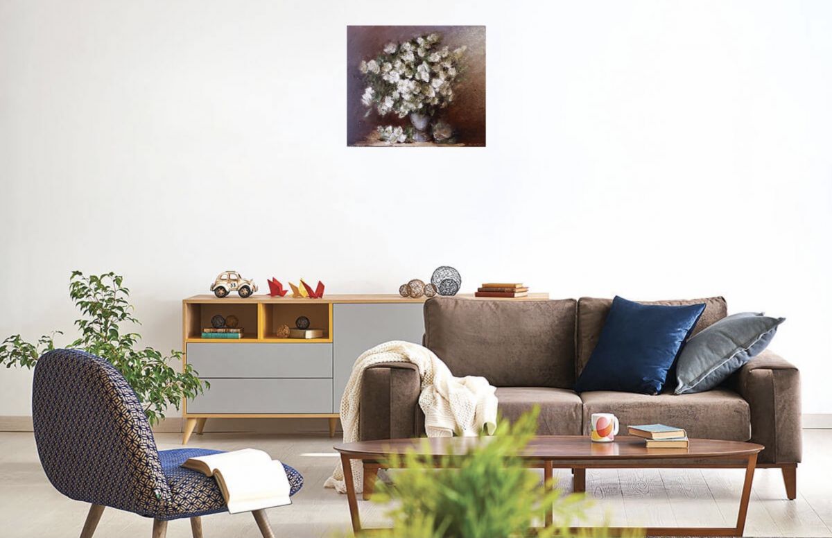 Still Life With White Flowers Wall