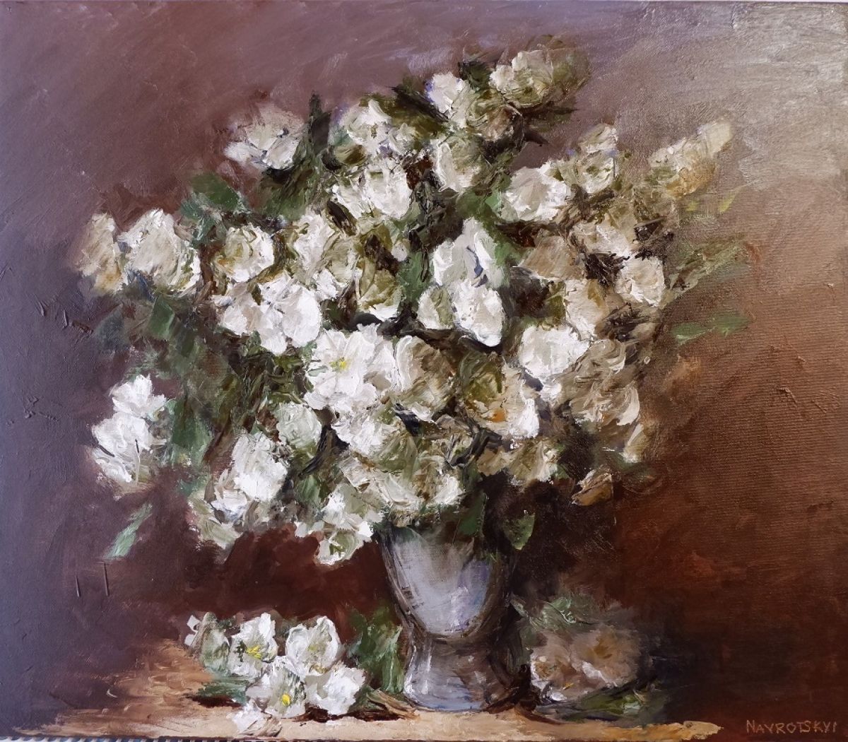 Still Life With White Flowers Detail