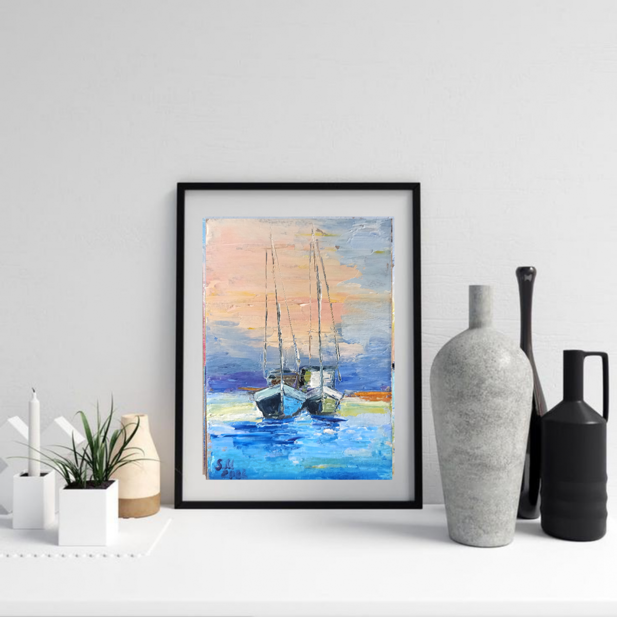 Seascape With Yachts Wall