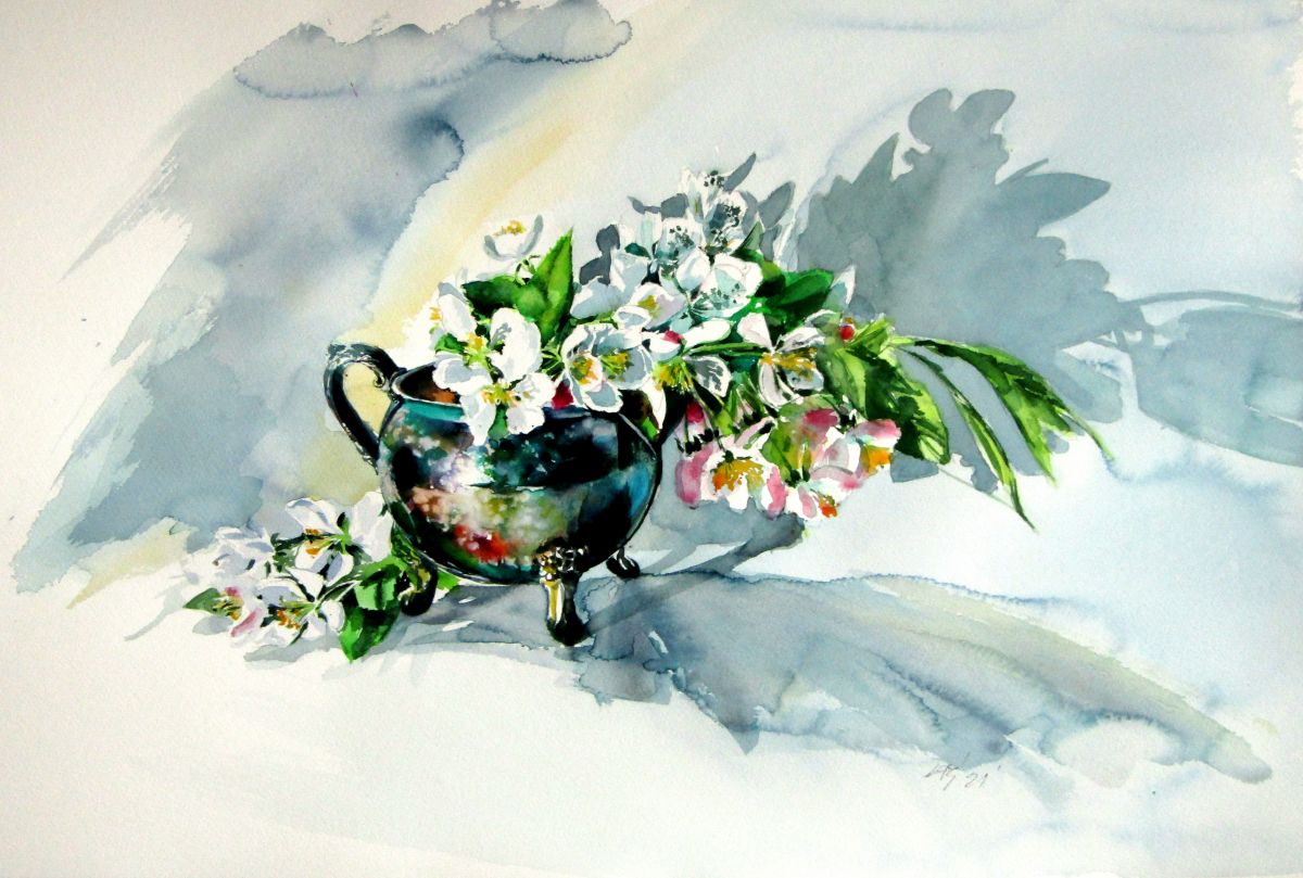Online painting gallery water Still Life With Flowering Branch