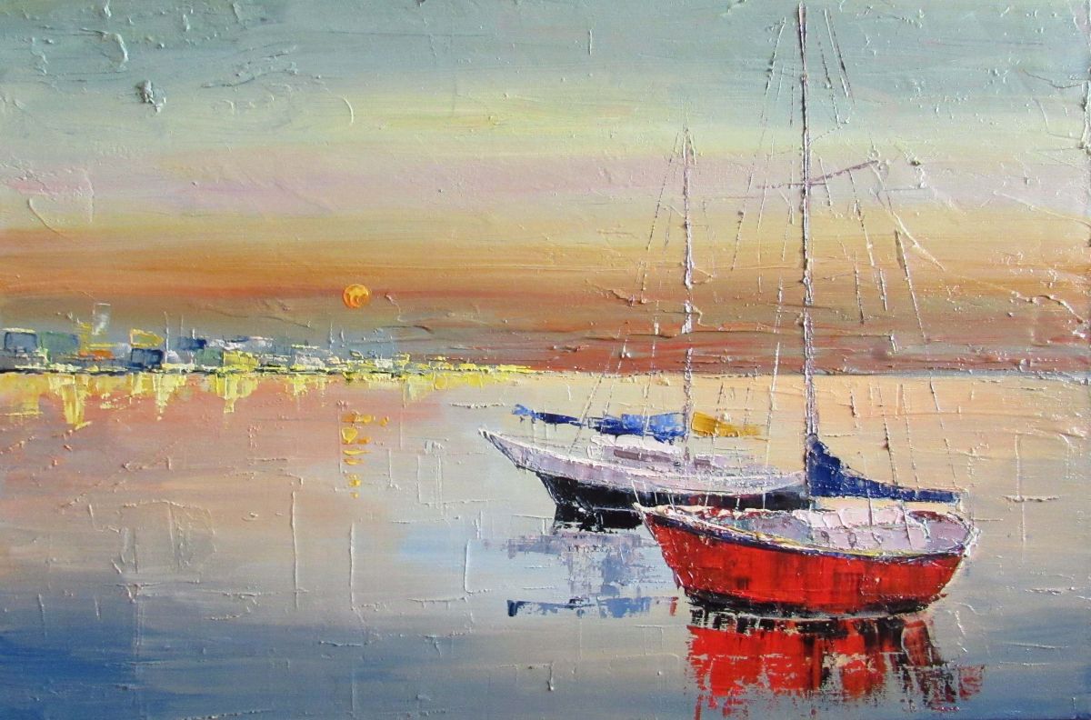 Sailboats Painting Photo