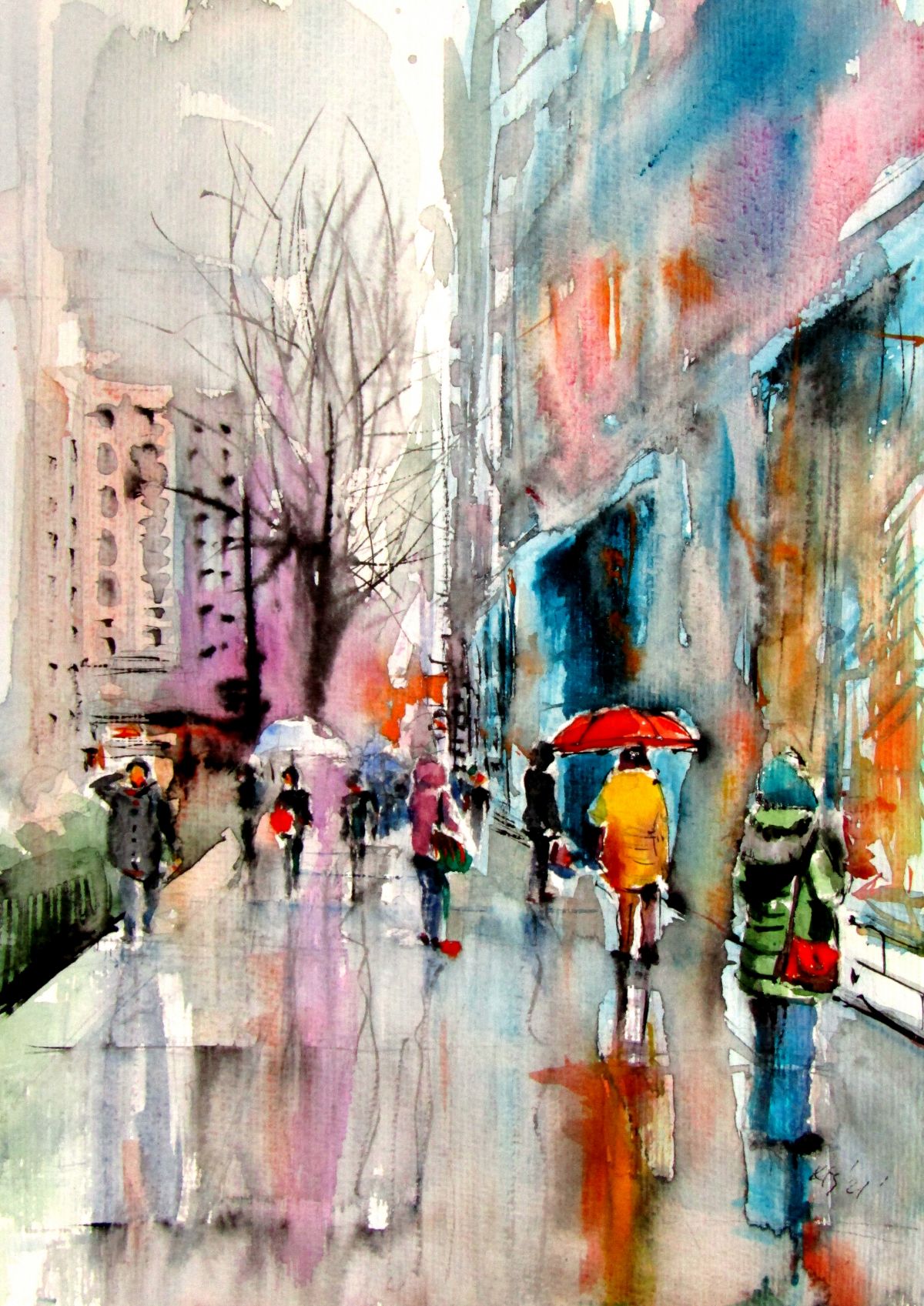 Online painting gallery water Rainy Streets II 