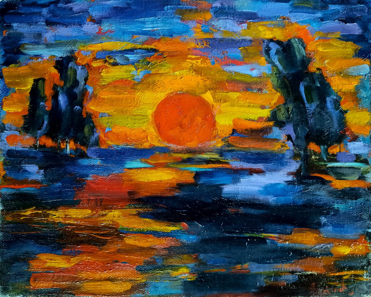 The Sunset Painting Photo