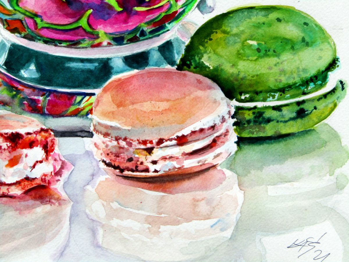 Still Life With Macaron Cookies Detail