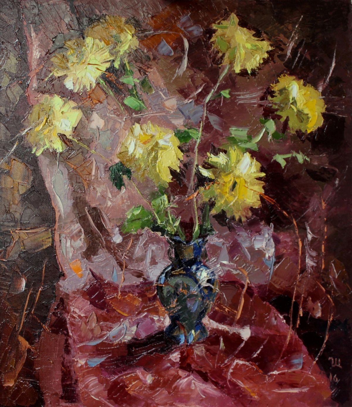 Online painting gallery oil Still Life Chrysanthemums