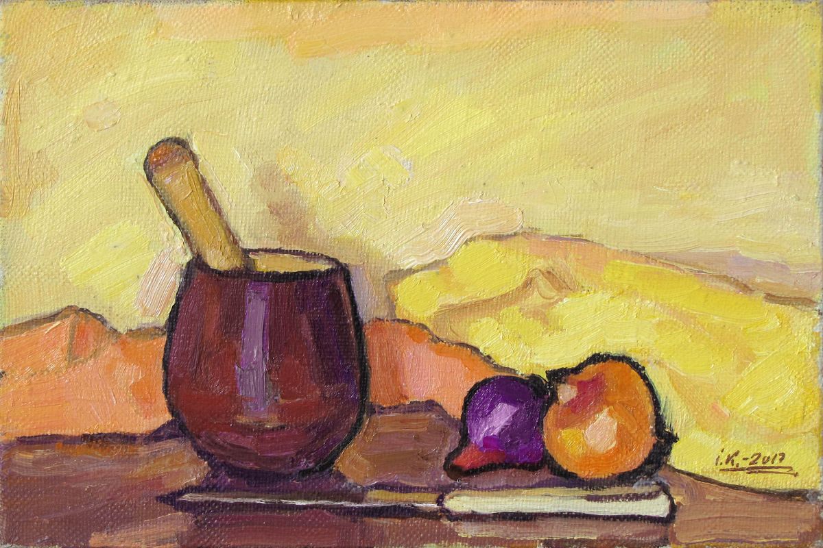 Still Life With Pounder Painting Photo