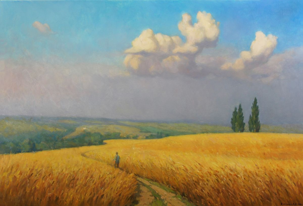 Wheat Fields Painting Photo