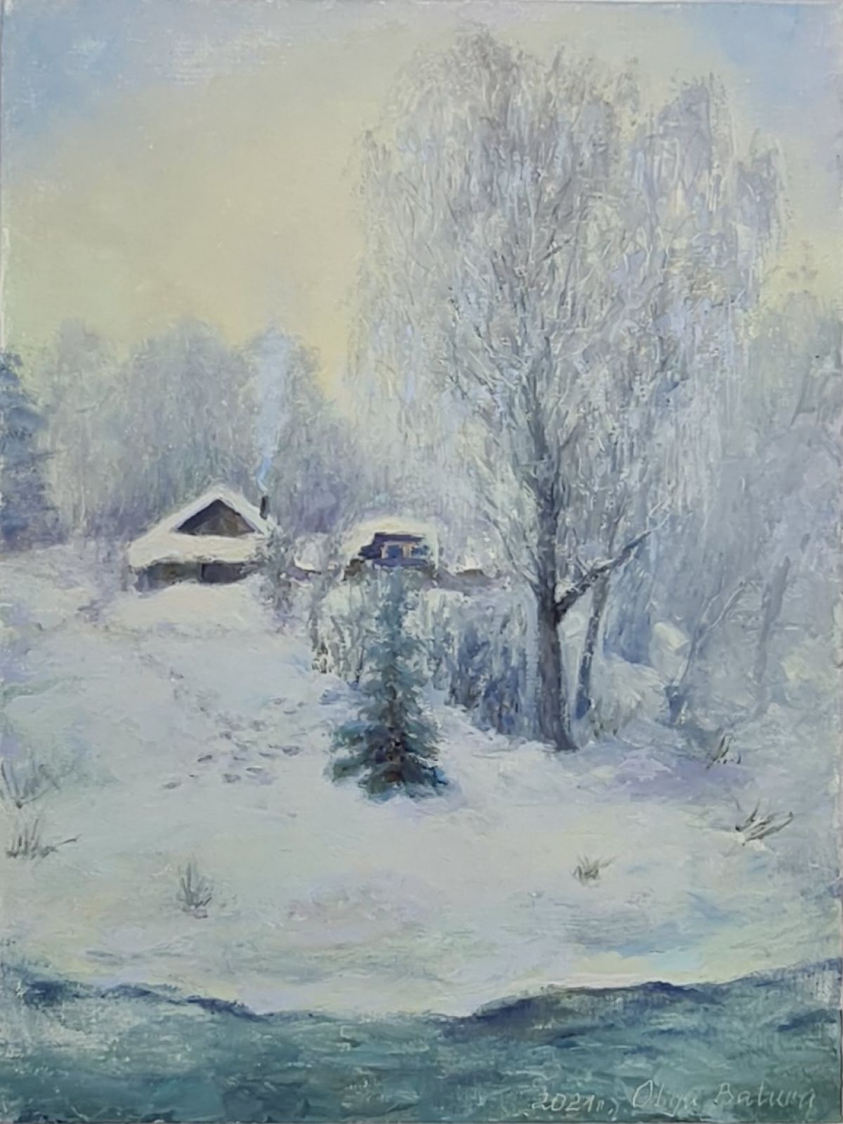 Frosty Day Painting Photo