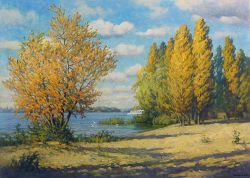 Autumn Dnieper. Beach by Alexander Kusenko