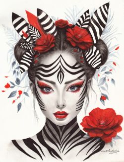 Zebra Woman by Danguole Serstinskaja