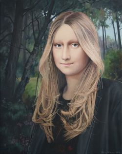 Contemporary Portrait In The Wood by Nataliya Bagatskaya
