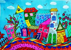 Colourful Village by Ata Gvara