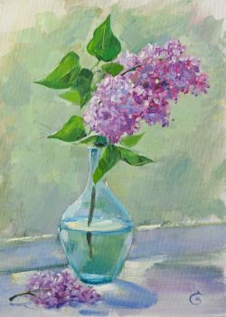 Sprig Of Lilac by Nadiia Stryzhkova