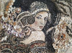 Athena  The Picture Is Created Of Sea Shells And Quartz Covered With Homemade Varnish The Ends Are P