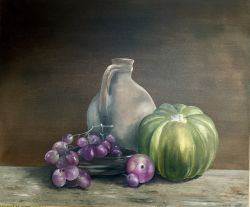 Still Life With Pumpkin Oil Painting by Olga Tkachova