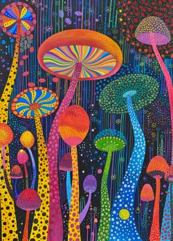 Psychedelic Mushrooms  2 by Viktoria Gladkova