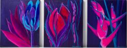 Triptych Painting Flowers 2024.