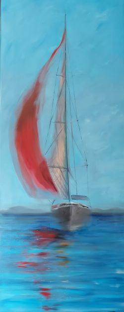 Red Sailboat by Elena Mardashova