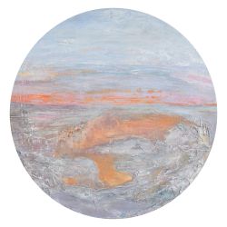 Round Abstract Landscape Painting by Viktorija Rutskaja