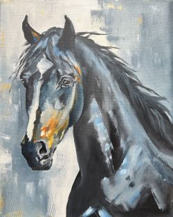 Portrait Of A Horse Oil Painting by Olga Tkachova