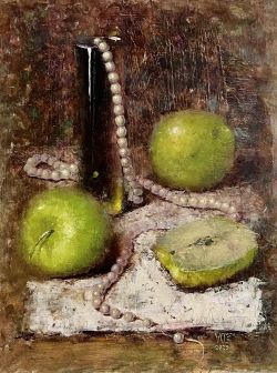 Green Apples On Napkin