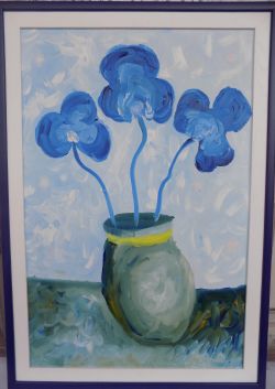 A Vase With The Three Flowers by Miloje Grbin