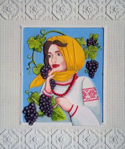 Girl And Grapes by Sergey Mayatski
