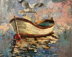 Boat And Bird by Olga Balaban