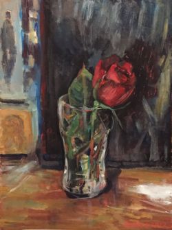 Rose In A Glass by Tetiana Zaichenko