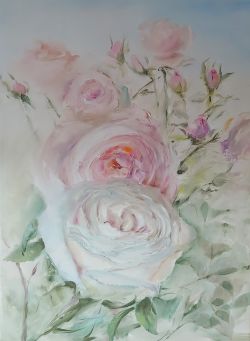 Pale Roses by Elena Mardashova
