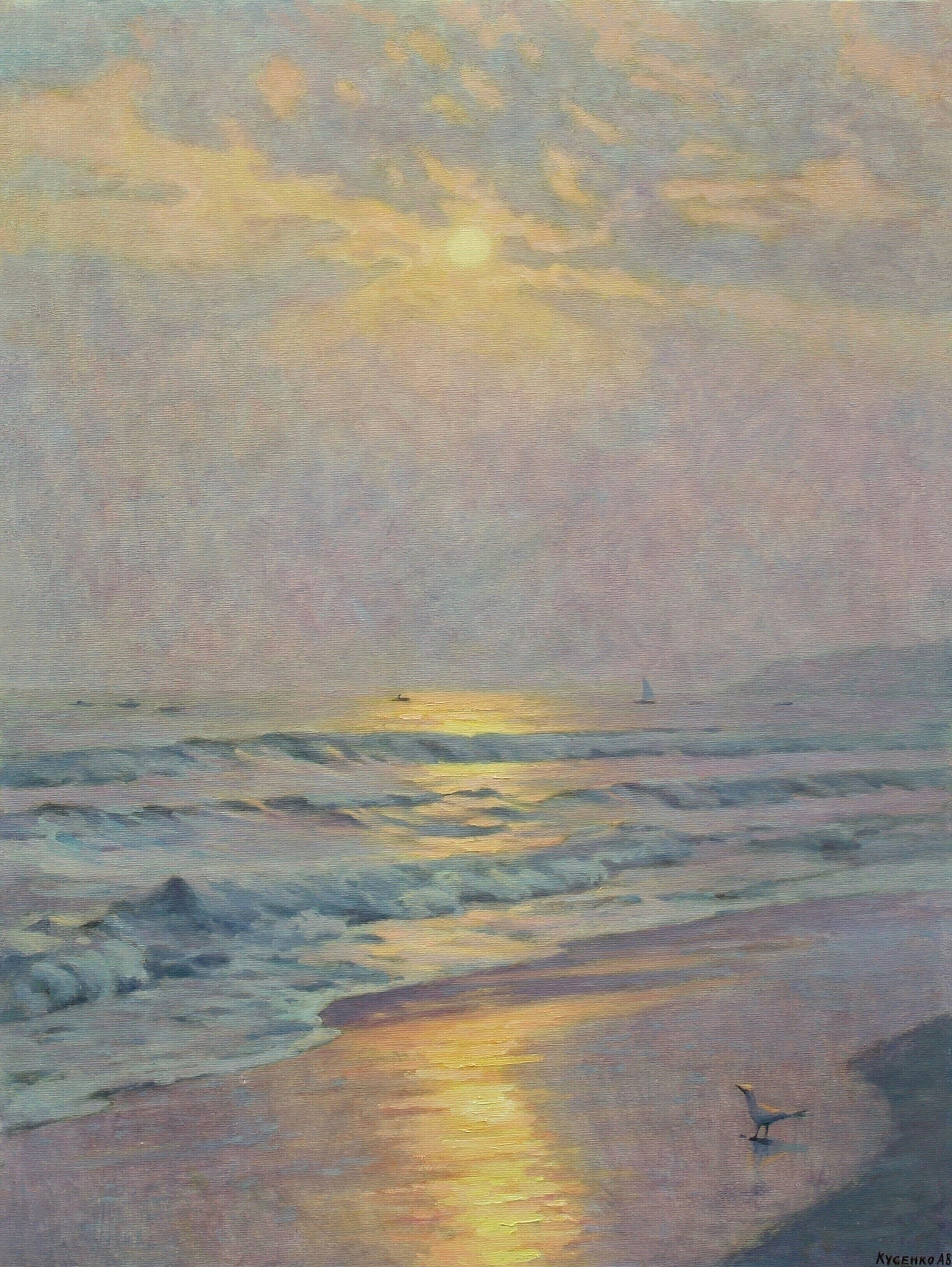 Pastel Sunset At Sea by Alexander Kusenko