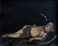 Copy Of The Painting  Caravaggio  Sleeping Cupid by Larysa Stepaniuk