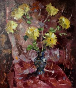 Still Life Chrysanthemums by Ara Ghevondyan