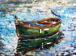 Green Boat by Olga Balaban