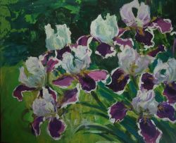 Irises In The Garden by Olena Samoilyk