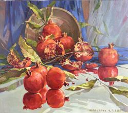 Pomegranate Still Life by Vachagan Hunanyan