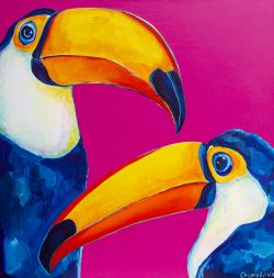 Painting (Duet Of Toucans) 2024 by Oksana Chumakova