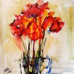 Red Tulips by Monika Lemeshonak