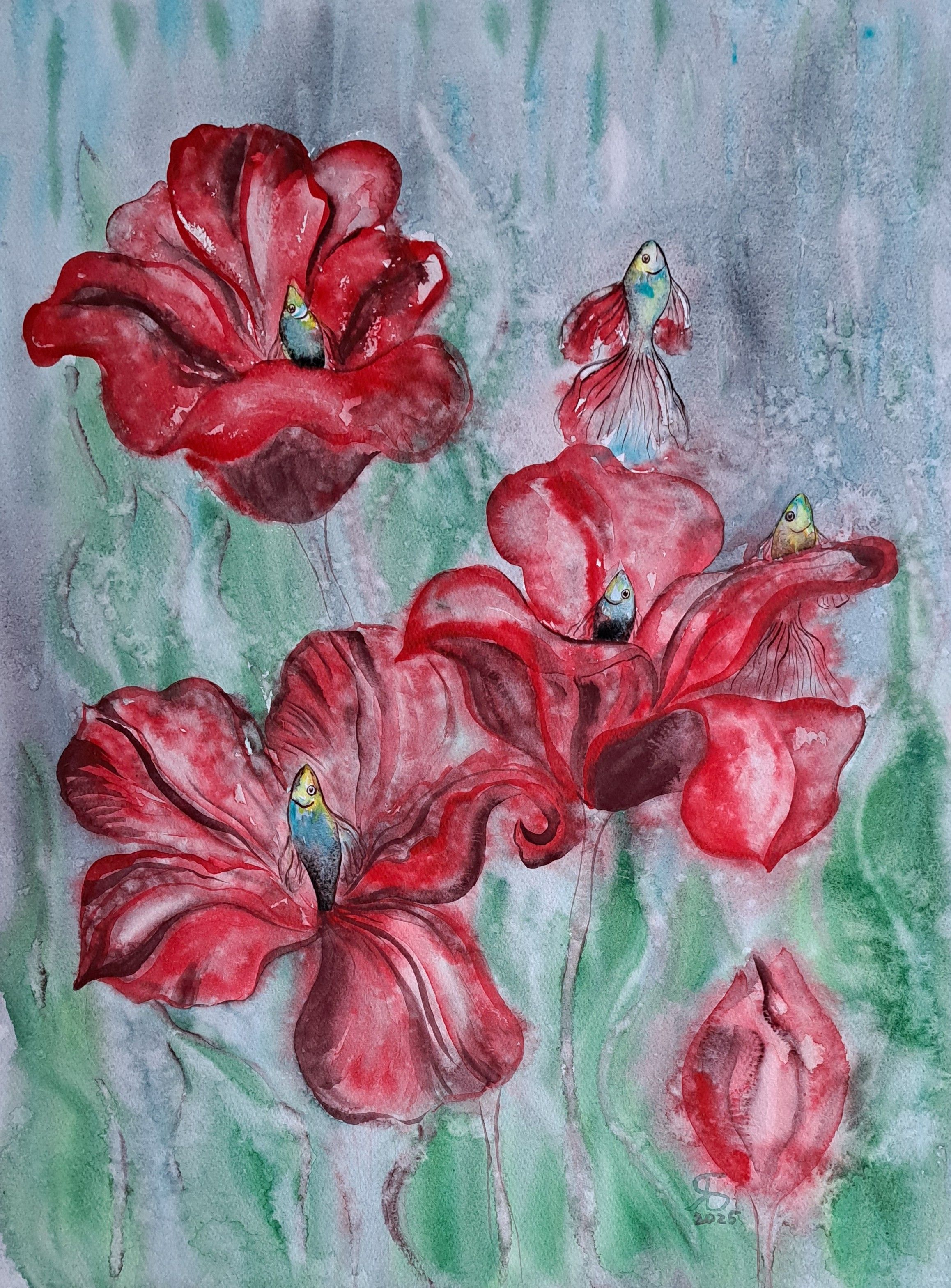 Red Tulips by Yana Bila
