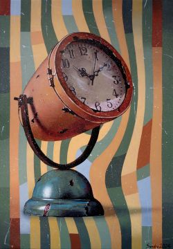 Prototype Of Old Desk Clock On A Moving Background by Sandro Chkhaidze