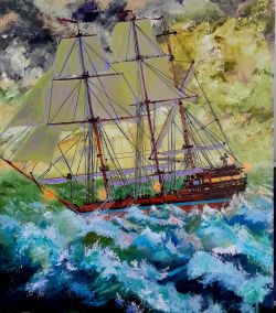 Original Painting Stormy Strait (2023) by Anton Zapotochnyi