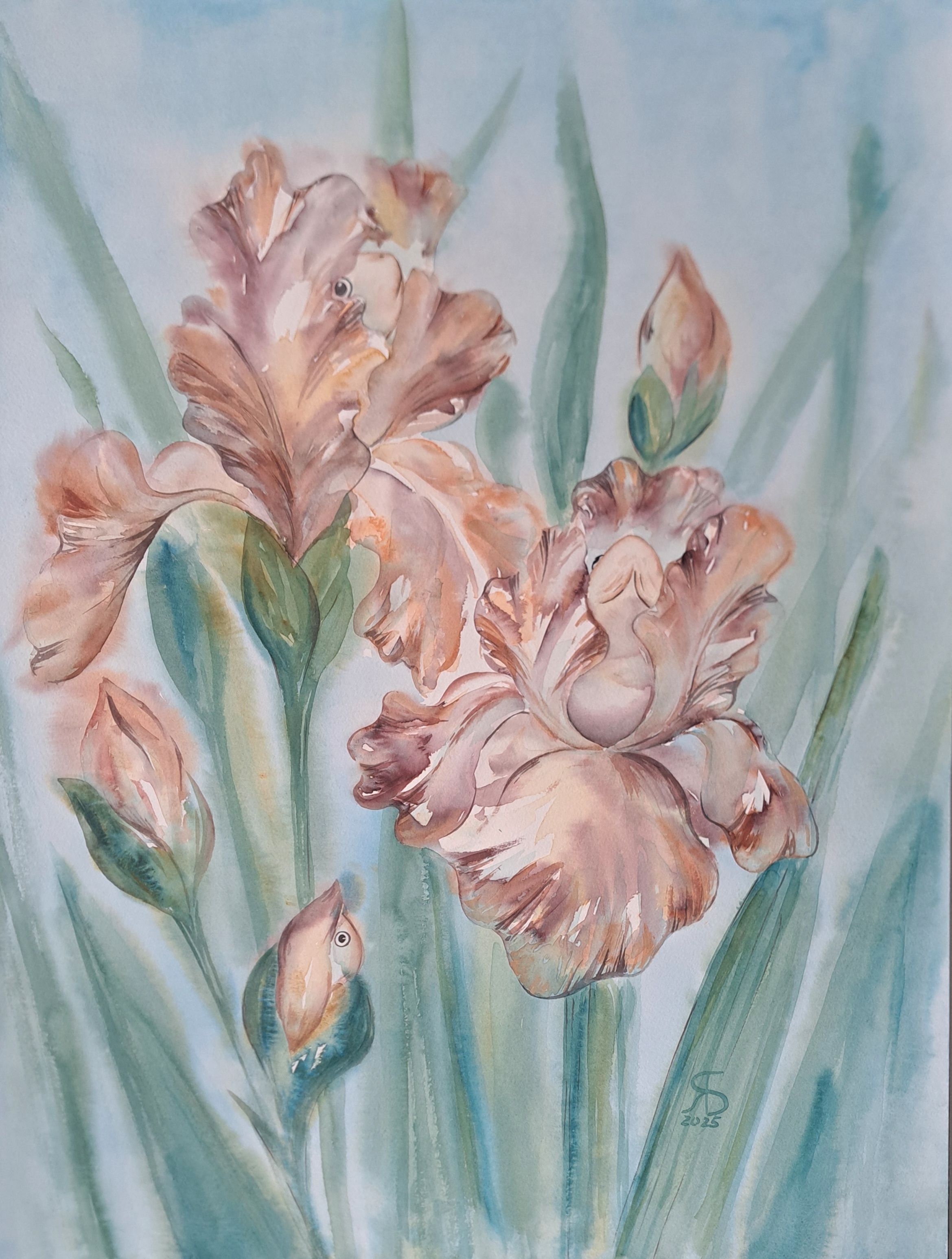 Irises And Fishes by Yana Bila