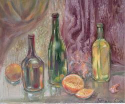 Wine And Oranges. by Olga Bagina