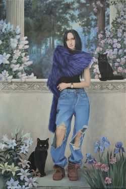 Contemporary painting with Mona Lisa  by Nataliya Bagatskaya
