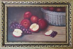 Still Life With Apples And Grapes by Nina Fedotova
