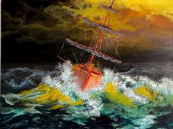 Oil Painting Through The Storm