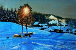 Winter Evening In Siberia by Anatoly Fedorov