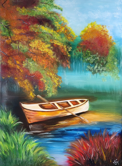 Autumn Boat by Natalija Mironova