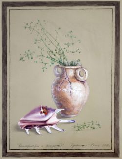 Still life with a shell, 40*31 cm,  Classical Drawing In A Realism-Style Original Artwork